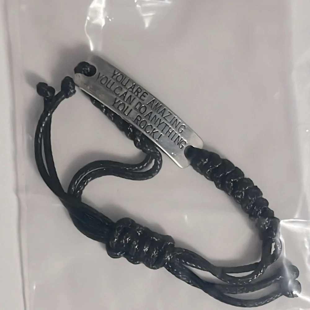 3 for $13 You are‎ amazing you can do anything you rock braided bracelet adjusts